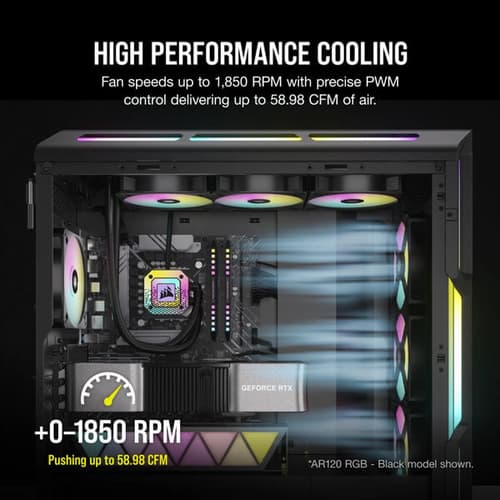 Corsair iCUE AR120 Digital RGB 120mm PWM Cabinet Fan – White (Triple Pack)